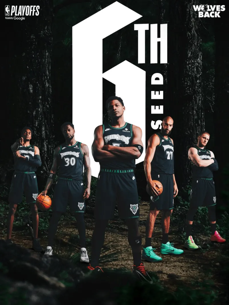 等待对手！森林狼官方晒并配文：我们锁定西部第六